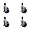 Service Caster 3.5'' Solid Poly Swivel 1-3/8'' Expanding Stem Caster Set with Brake, 4PK SCC-EX20S3514-SPUS-TLB-138-4 - alternate 1